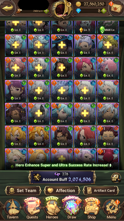 [GLOBAL] 6/6 Covenant of Light Ludociel 6/6 Mael of Sunshine++ 7DS Seven Deadly Sins: Grand Cross Resource Starter Account-Mobile Games Starter