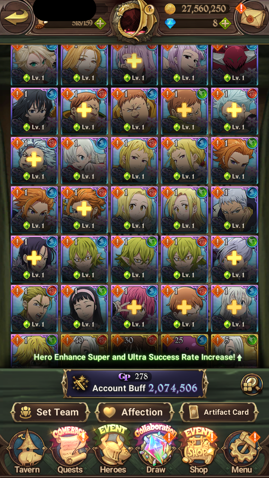 [GLOBAL] 6/6 Covenant of Light Ludociel 6/6 Mael of Sunshine++ 7DS Seven Deadly Sins: Grand Cross Resource Starter Account-Mobile Games Starter