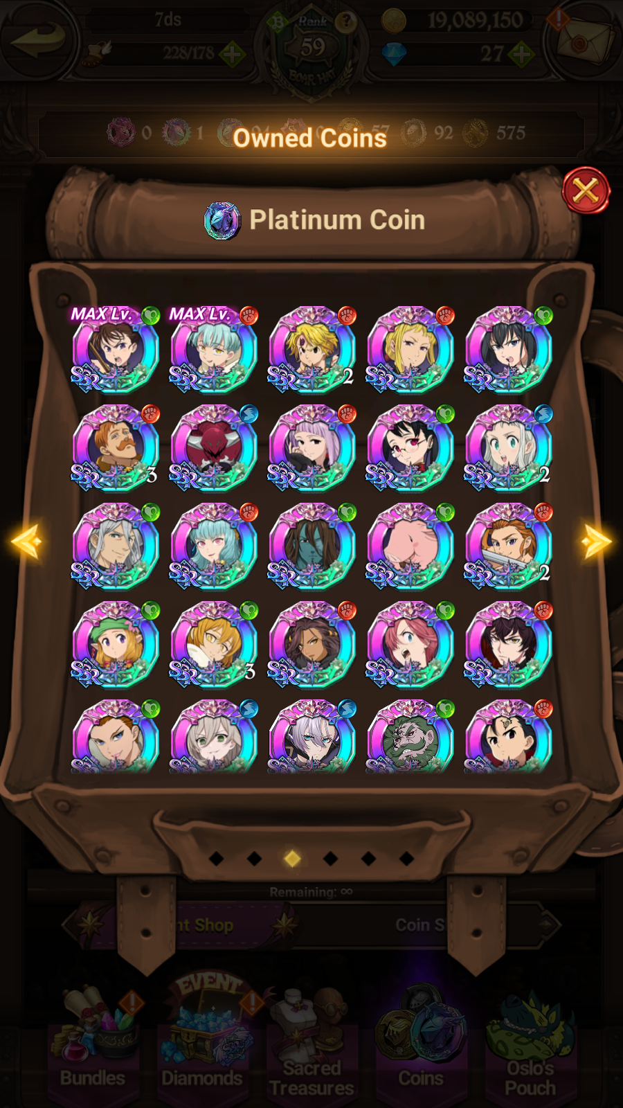 [GLOBAL] 6/6 Mael of Sunshine++ 7DS Seven Deadly Sins: Grand Cross Resource Starter Account-Mobile Games Starter