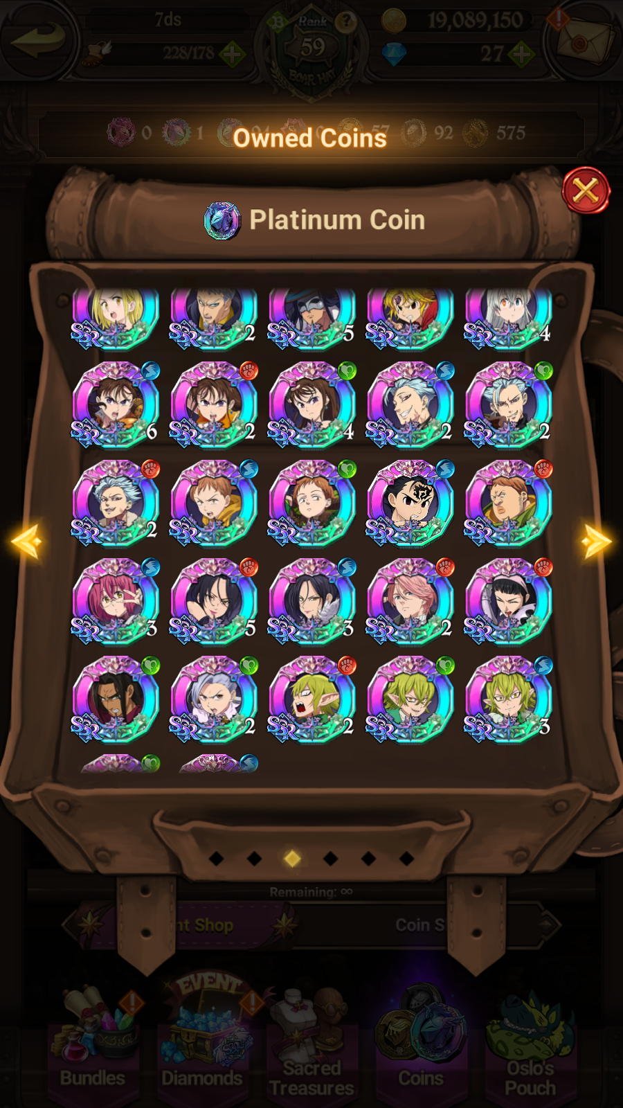 [GLOBAL] 6/6 Mael of Sunshine++ 7DS Seven Deadly Sins: Grand Cross Resource Starter Account-Mobile Games Starter