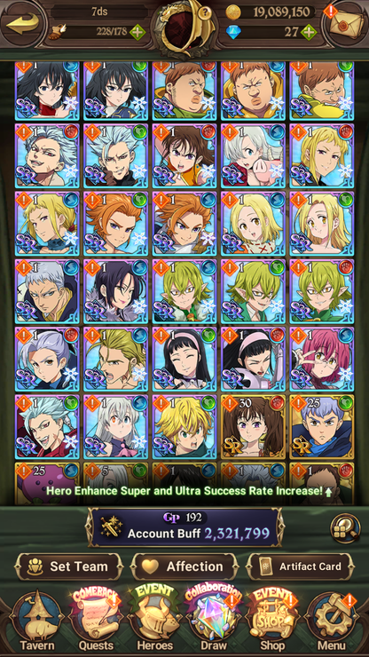 [GLOBAL] 6/6 Mael of Sunshine++ 7DS Seven Deadly Sins: Grand Cross Resource Starter Account-Mobile Games Starter