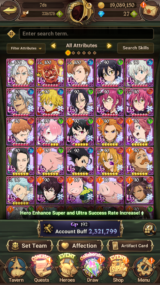 [GLOBAL] 6/6 Mael of Sunshine++ 7DS Seven Deadly Sins: Grand Cross Resource Starter Account-Mobile Games Starter
