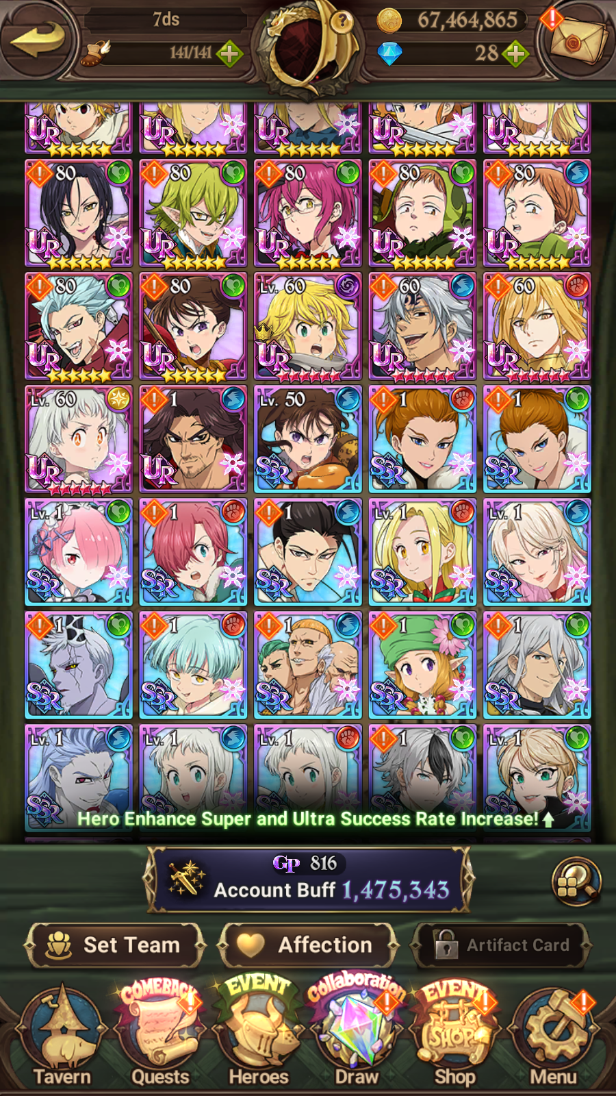 [GLOBAL] 6/6 Purgatory 6/6 Elizabeth++ 7DS Seven Deadly Sins: Grand Cross Resource Starter Account-Mobile Games Starter