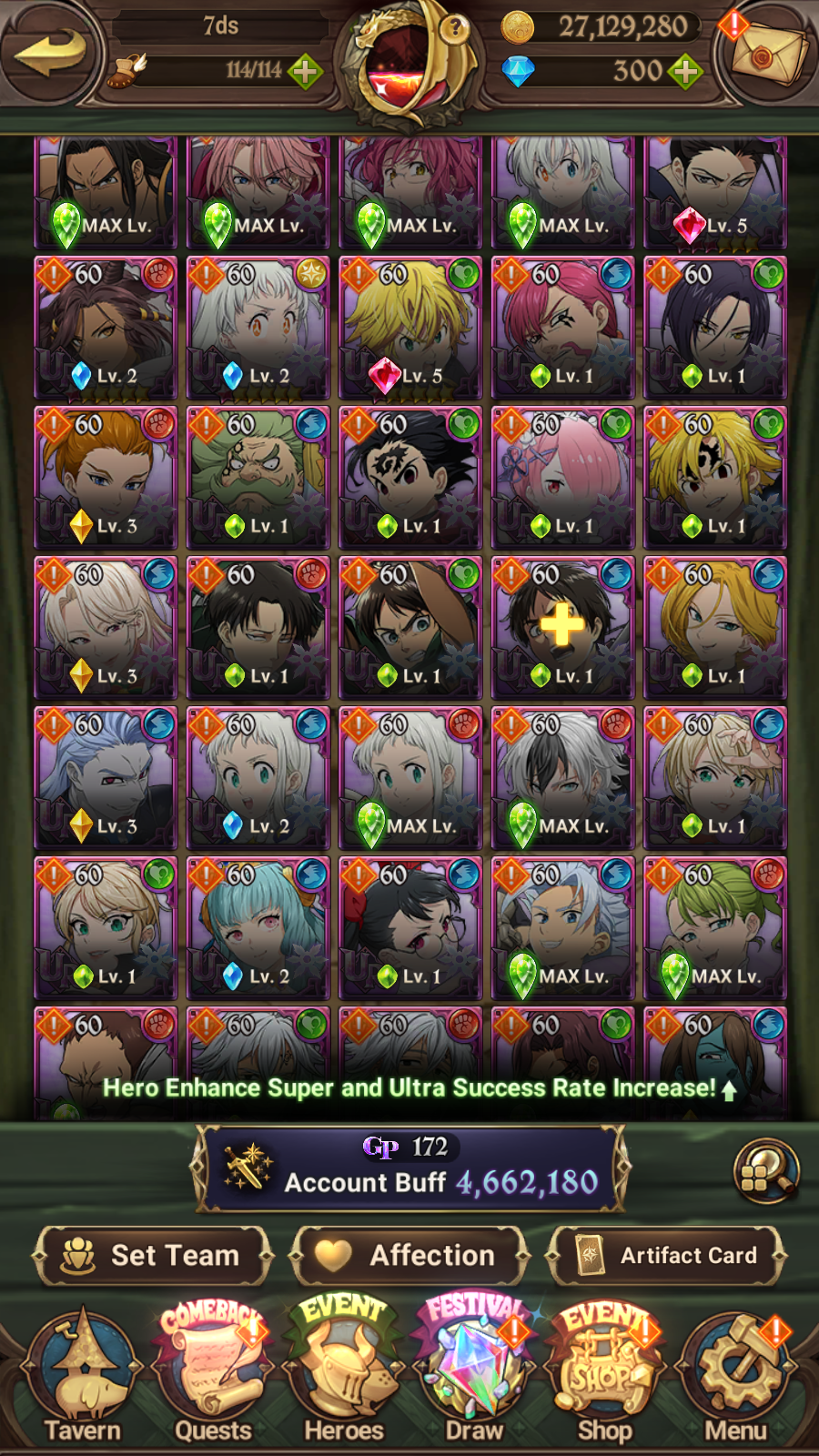 [GLOBAL] 6/6 Purgatory Meliodas++ 7DS Seven Deadly Sins: Grand Cross Endgame Account-Mobile Games Starter