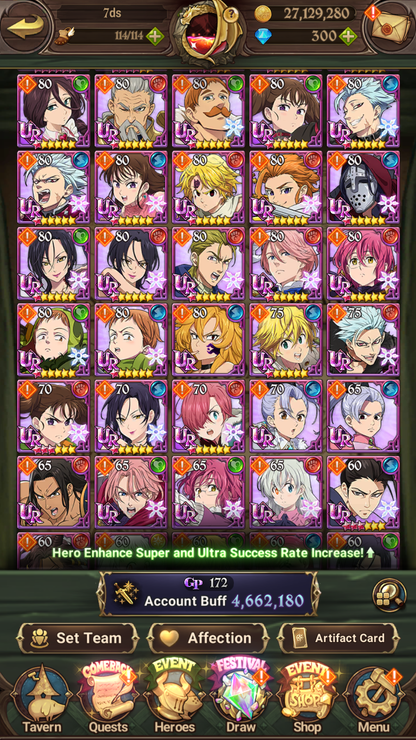 [GLOBAL] 6/6 Purgatory Meliodas++ 7DS Seven Deadly Sins: Grand Cross Endgame Account-Mobile Games Starter