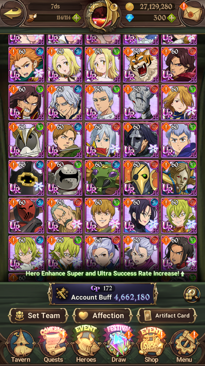 [GLOBAL] 6/6 Purgatory Meliodas++ 7DS Seven Deadly Sins: Grand Cross Endgame Account-Mobile Games Starter
