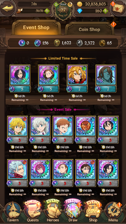 [GLOBAL] 6/6 Purgatory Meliodas ++ 7DS Seven Deadly Sins: Grand Cross Resource Starter Account-Mobile Games Starter