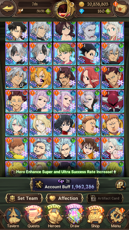 [GLOBAL] 6/6 Purgatory Meliodas ++ 7DS Seven Deadly Sins: Grand Cross Resource Starter Account-Mobile Games Starter