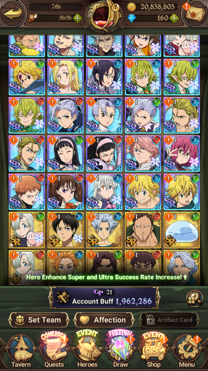 [GLOBAL] 6/6 Purgatory Meliodas ++ 7DS Seven Deadly Sins: Grand Cross Resource Starter Account-Mobile Games Starter