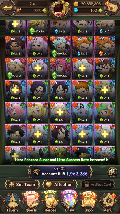 [GLOBAL] 6/6 Purgatory Meliodas ++ 7DS Seven Deadly Sins: Grand Cross Resource Starter Account-Mobile Games Starter
