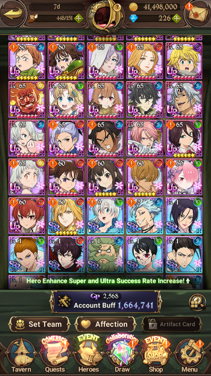 [GLOBAL] 6/6 Shield Hero Naofumi Raphtalia Filo + 4/6 Ultimate Escanor++ 7DS Seven Deadly Sins: Grand Cross Resource Starter Account-Mobile Games Starter