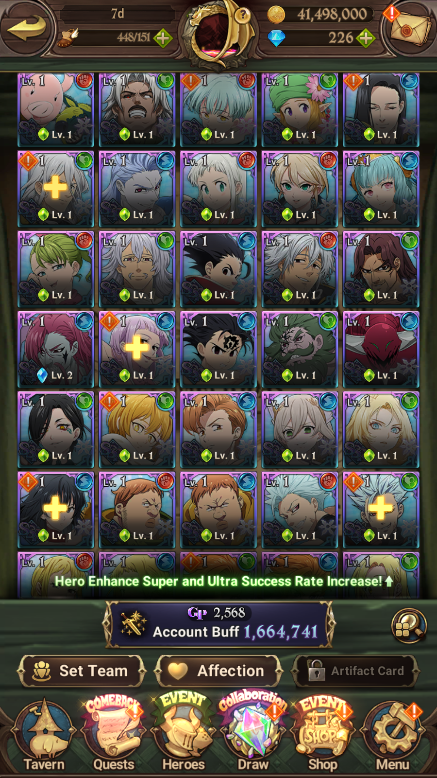[GLOBAL] 6/6 Shield Hero Naofumi Raphtalia Filo + 4/6 Ultimate Escanor++ 7DS Seven Deadly Sins: Grand Cross Resource Starter Account-Mobile Games Starter