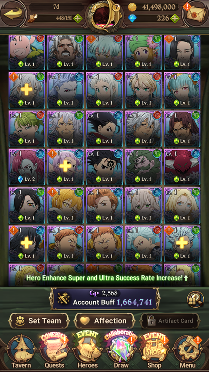 [GLOBAL] 6/6 Shield Hero Naofumi Raphtalia Filo + 4/6 Ultimate Escanor++ 7DS Seven Deadly Sins: Grand Cross Resource Starter Account-Mobile Games Starter