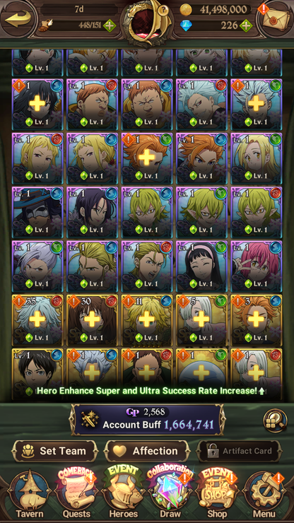 [GLOBAL] 6/6 Shield Hero Naofumi Raphtalia Filo + 4/6 Ultimate Escanor++ 7DS Seven Deadly Sins: Grand Cross Resource Starter Account-Mobile Games Starter
