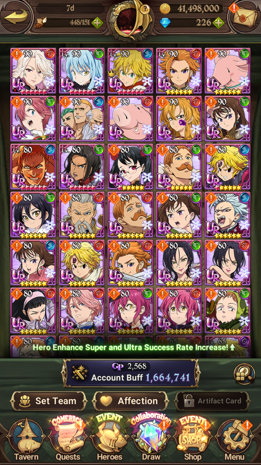 [GLOBAL] 6/6 Shield Hero Naofumi Raphtalia Filo + 4/6 Ultimate Escanor++ 7DS Seven Deadly Sins: Grand Cross Resource Starter Account-Mobile Games Starter