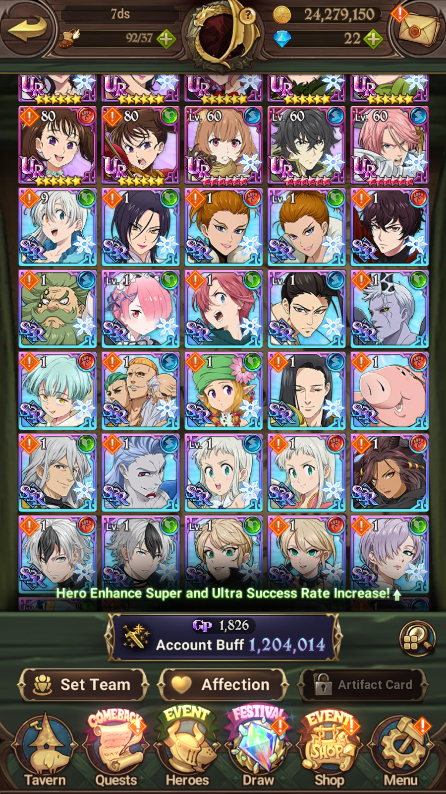 [GLOBAL] 6/6 Shield Hero Naofumi Raphtalia Filo + Ultimate Escanor++ 7DS Seven Deadly Sins: Grand Cross Resource Starter Account-Mobile Games Starter