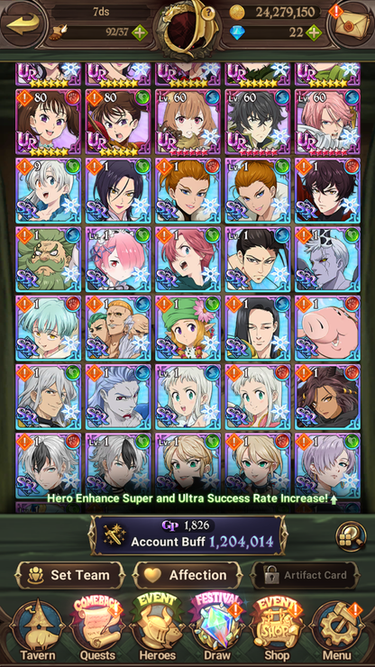 [GLOBAL] 6/6 Shield Hero Naofumi Raphtalia Filo + Ultimate Escanor++ 7DS Seven Deadly Sins: Grand Cross Resource Starter Account-Mobile Games Starter