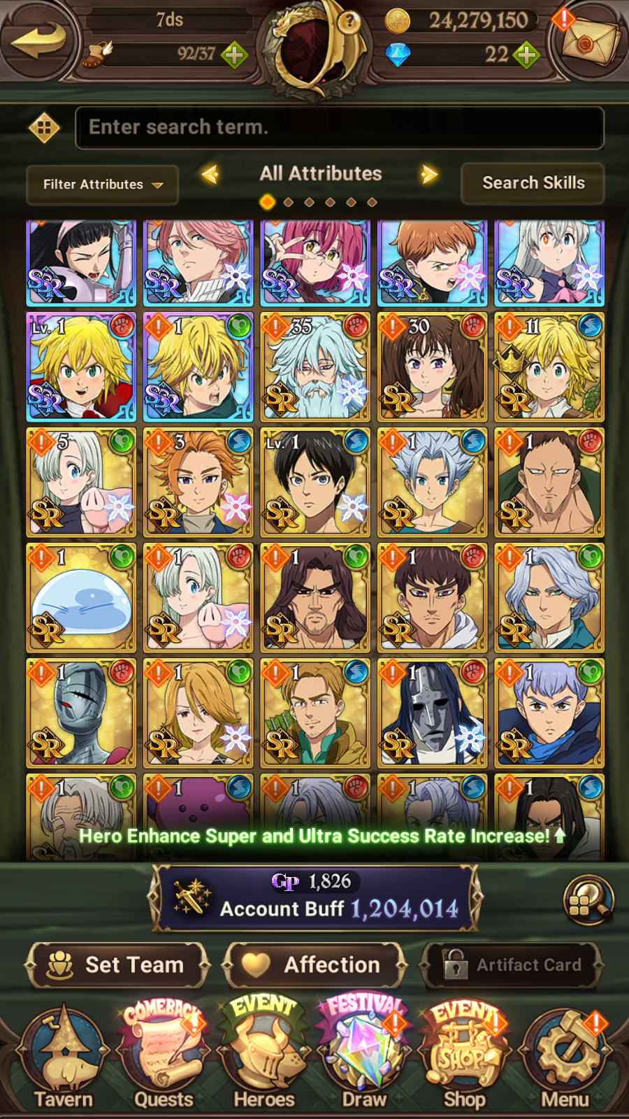 [GLOBAL] 6/6 Shield Hero Naofumi Raphtalia Filo + Ultimate Escanor++ 7DS Seven Deadly Sins: Grand Cross Resource Starter Account-Mobile Games Starter