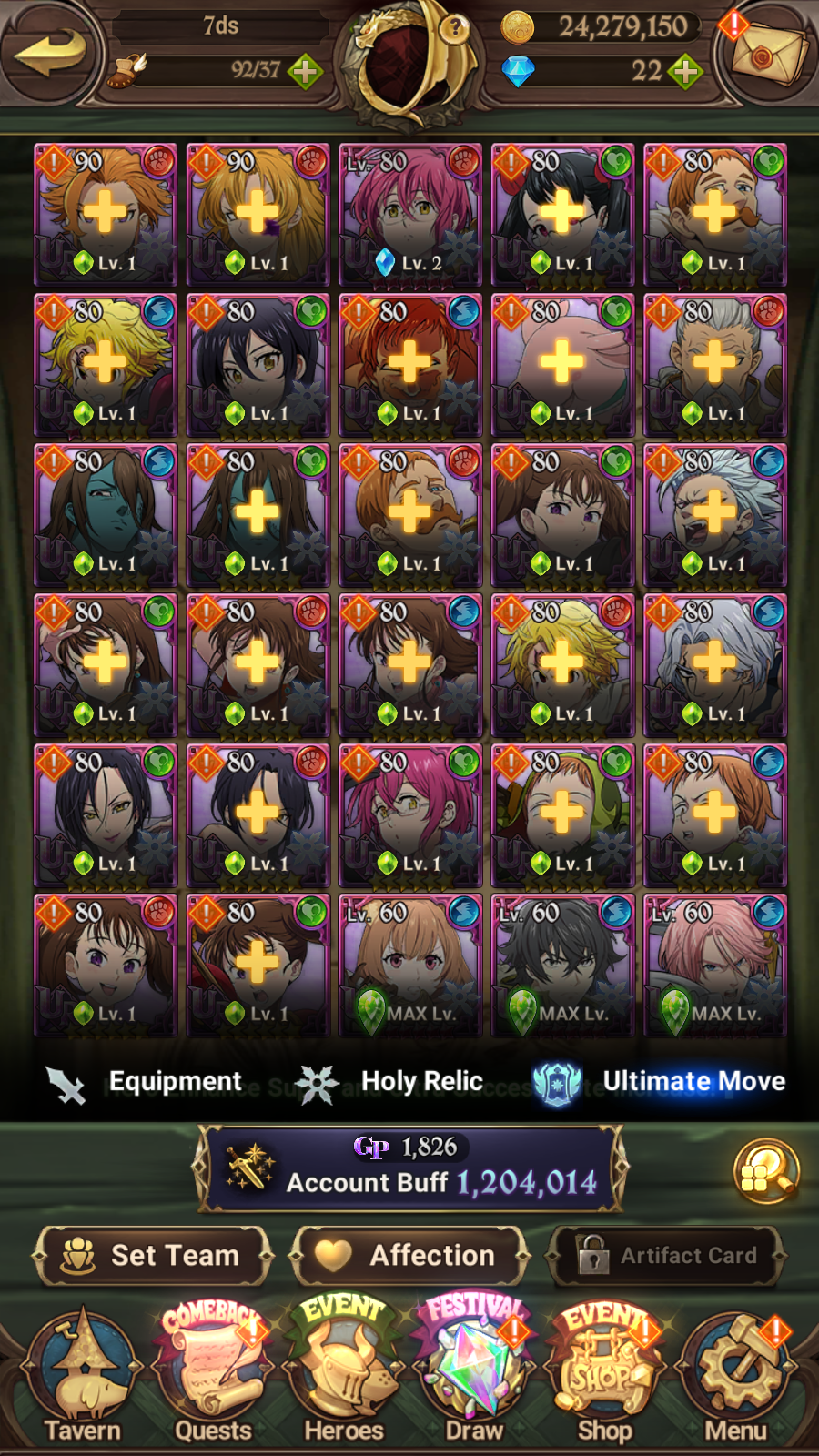 [GLOBAL] 6/6 Shield Hero Naofumi Raphtalia Filo + Ultimate Escanor++ 7DS Seven Deadly Sins: Grand Cross Resource Starter Account-Mobile Games Starter