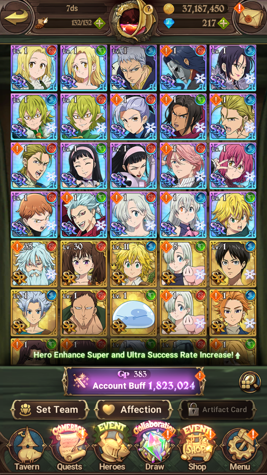 [GLOBAL] 6/6 Transcendent Ban 4/6 Purgatory 6/6 Traitor Meliodas 5/6 Ultimate Escanor Elizabeth++ 7DS Seven Deadly Sins: Grand Cross Resource Starter Account-Mobile Games Starter