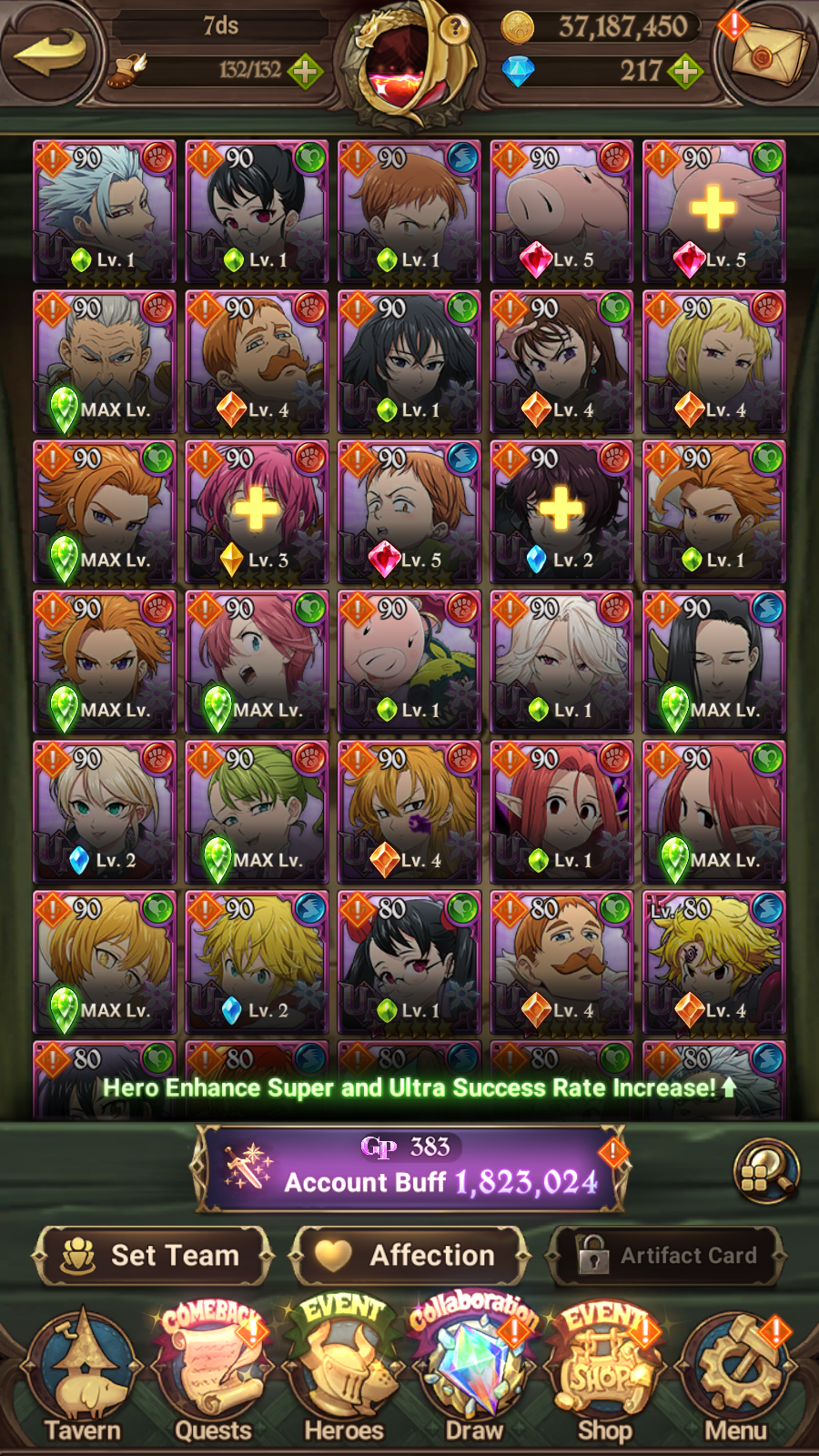 [GLOBAL] 6/6 Transcendent Ban 4/6 Purgatory 6/6 Traitor Meliodas 5/6 Ultimate Escanor Elizabeth++ 7DS Seven Deadly Sins: Grand Cross Resource Starter Account-Mobile Games Starter