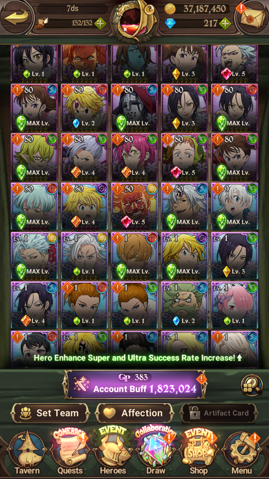 [GLOBAL] 6/6 Transcendent Ban 4/6 Purgatory 6/6 Traitor Meliodas 5/6 Ultimate Escanor Elizabeth++ 7DS Seven Deadly Sins: Grand Cross Resource Starter Account-Mobile Games Starter