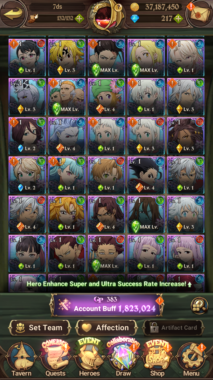 [GLOBAL] 6/6 Transcendent Ban 4/6 Purgatory 6/6 Traitor Meliodas 5/6 Ultimate Escanor Elizabeth++ 7DS Seven Deadly Sins: Grand Cross Resource Starter Account-Mobile Games Starter