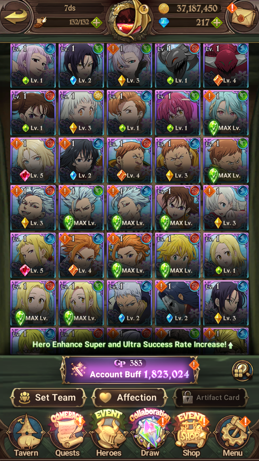 [GLOBAL] 6/6 Transcendent Ban 4/6 Purgatory 6/6 Traitor Meliodas 5/6 Ultimate Escanor Elizabeth++ 7DS Seven Deadly Sins: Grand Cross Resource Starter Account-Mobile Games Starter