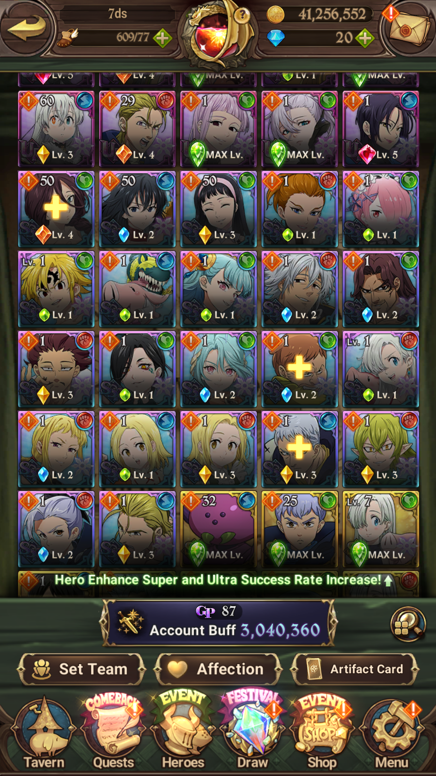 [GLOBAL] 6/6 Transcendent Ban 4/6 Ultimate Escanor 4/6 Elizabeth 4/6 Purgatory Meliodas++ 7DS Seven Deadly Sins: Grand Cross Resource Starter Account-Mobile Games Starter