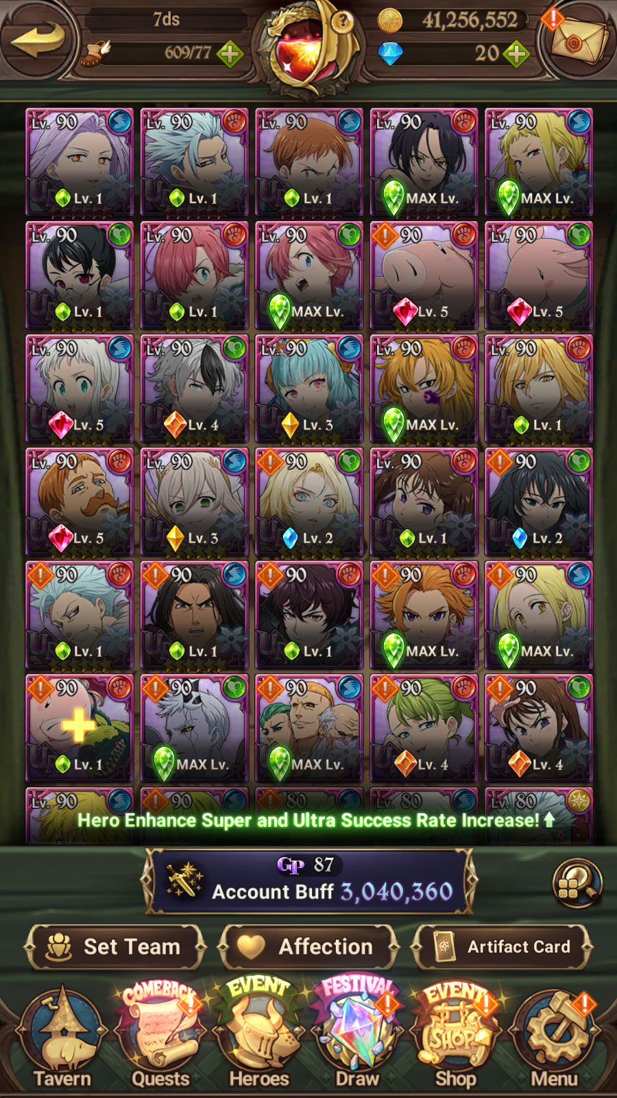 [GLOBAL] 6/6 Transcendent Ban 4/6 Ultimate Escanor 4/6 Elizabeth 4/6 Purgatory Meliodas++ 7DS Seven Deadly Sins: Grand Cross Resource Starter Account-Mobile Games Starter