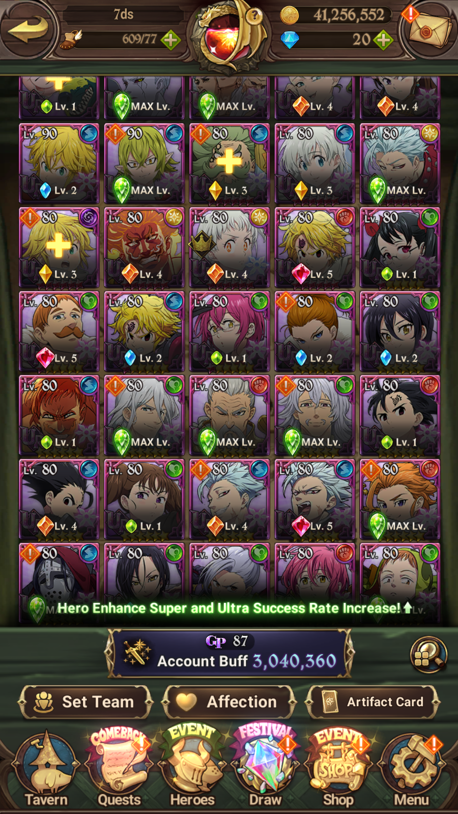 [GLOBAL] 6/6 Transcendent Ban 4/6 Ultimate Escanor 4/6 Elizabeth 4/6 Purgatory Meliodas++ 7DS Seven Deadly Sins: Grand Cross Resource Starter Account-Mobile Games Starter