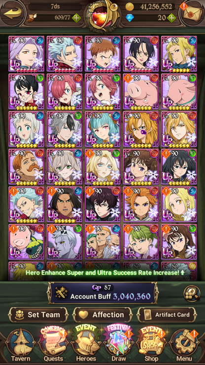 [GLOBAL] 6/6 Transcendent Ban 4/6 Ultimate Escanor 4/6 Elizabeth 4/6 Purgatory Meliodas++ 7DS Seven Deadly Sins: Grand Cross Resource Starter Account-Mobile Games Starter