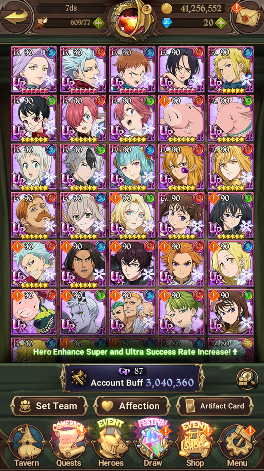 [GLOBAL] 6/6 Transcendent Ban 4/6 Ultimate Escanor 4/6 Elizabeth 4/6 Purgatory Meliodas++ 7DS Seven Deadly Sins: Grand Cross Resource Starter Account-Mobile Games Starter
