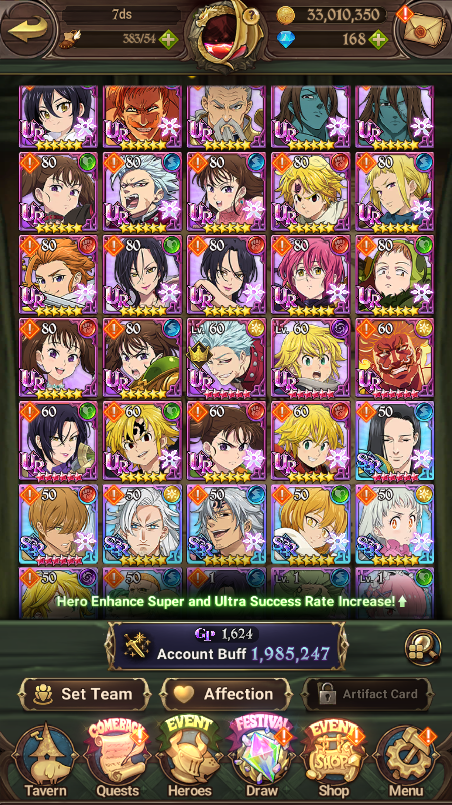 [GLOBAL] 6/6 Transcendent Ban 4/6 Ultimate Escanor 5/6 Elizabeth 5/6 Purgatory Meliodas Overlord Collab++ 7DS Seven Deadly Sins: Grand Cross Resource Starter Account-Mobile Games Starter