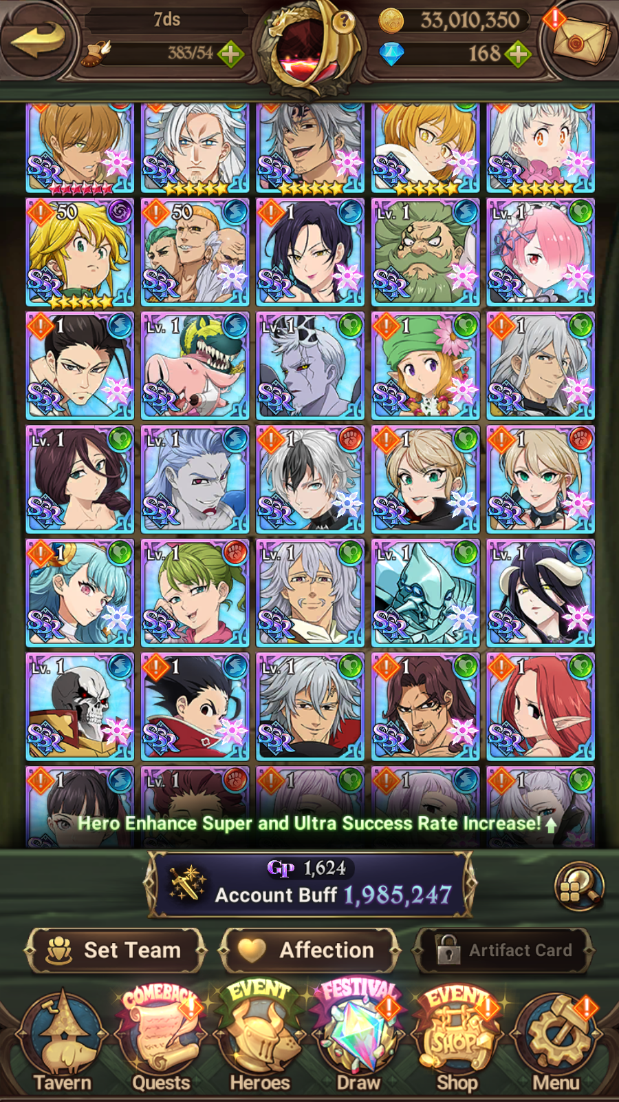 [GLOBAL] 6/6 Transcendent Ban 4/6 Ultimate Escanor 5/6 Elizabeth 5/6 Purgatory Meliodas Overlord Collab++ 7DS Seven Deadly Sins: Grand Cross Resource Starter Account-Mobile Games Starter