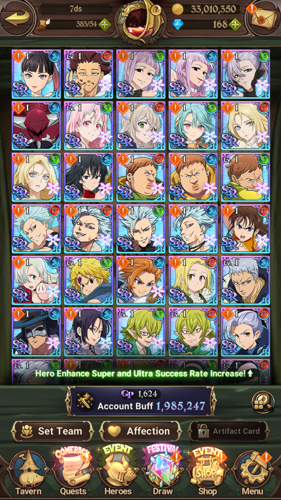 [GLOBAL] 6/6 Transcendent Ban 4/6 Ultimate Escanor 5/6 Elizabeth 5/6 Purgatory Meliodas Overlord Collab++ 7DS Seven Deadly Sins: Grand Cross Resource Starter Account-Mobile Games Starter