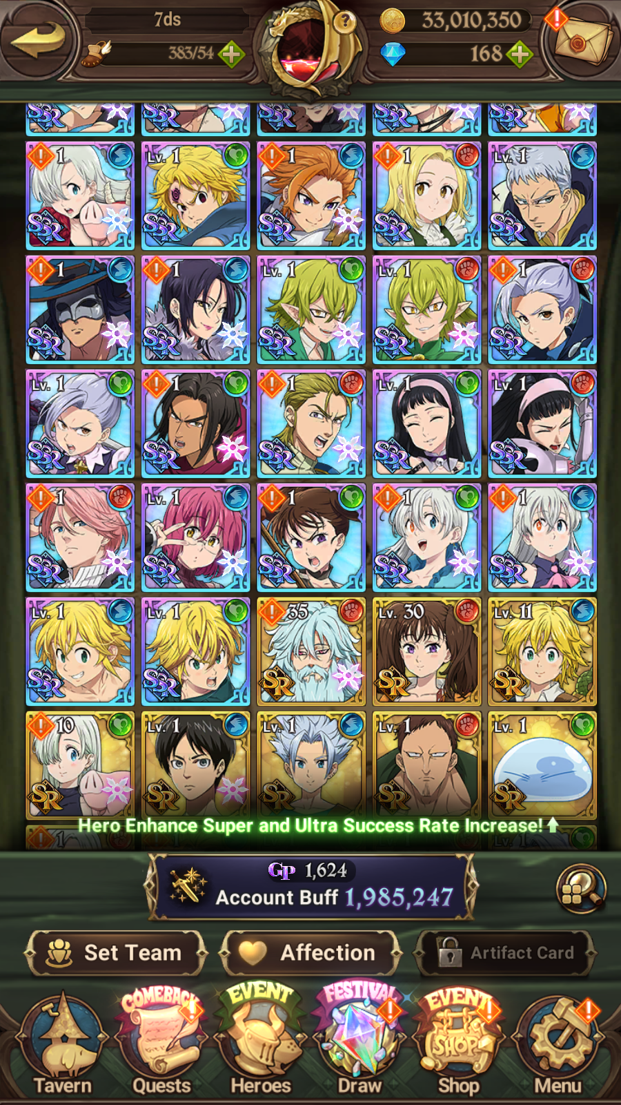 [GLOBAL] 6/6 Transcendent Ban 4/6 Ultimate Escanor 5/6 Elizabeth 5/6 Purgatory Meliodas Overlord Collab++ 7DS Seven Deadly Sins: Grand Cross Resource Starter Account-Mobile Games Starter