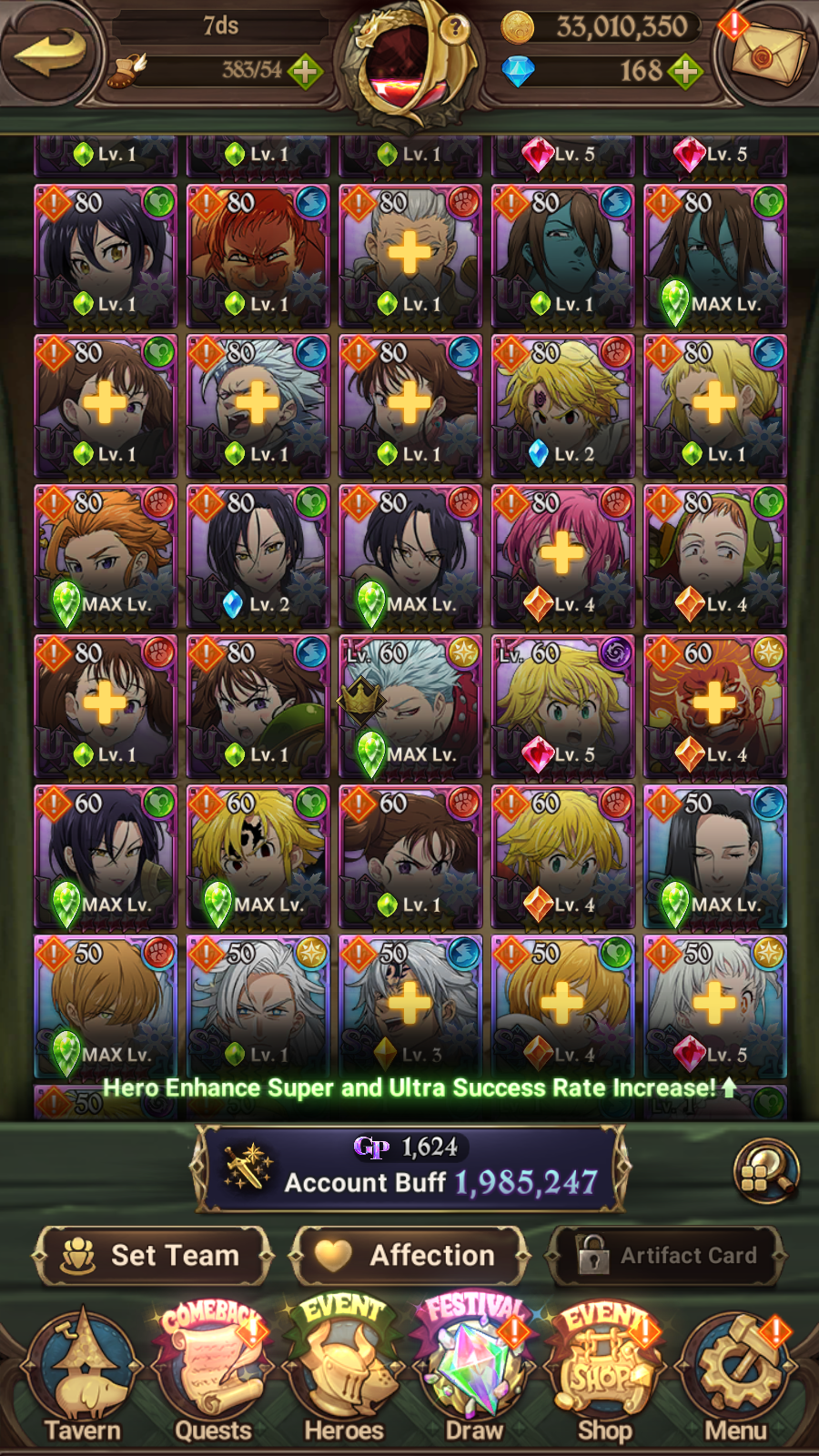 [GLOBAL] 6/6 Transcendent Ban 4/6 Ultimate Escanor 5/6 Elizabeth 5/6 Purgatory Meliodas Overlord Collab++ 7DS Seven Deadly Sins: Grand Cross Resource Starter Account-Mobile Games Starter