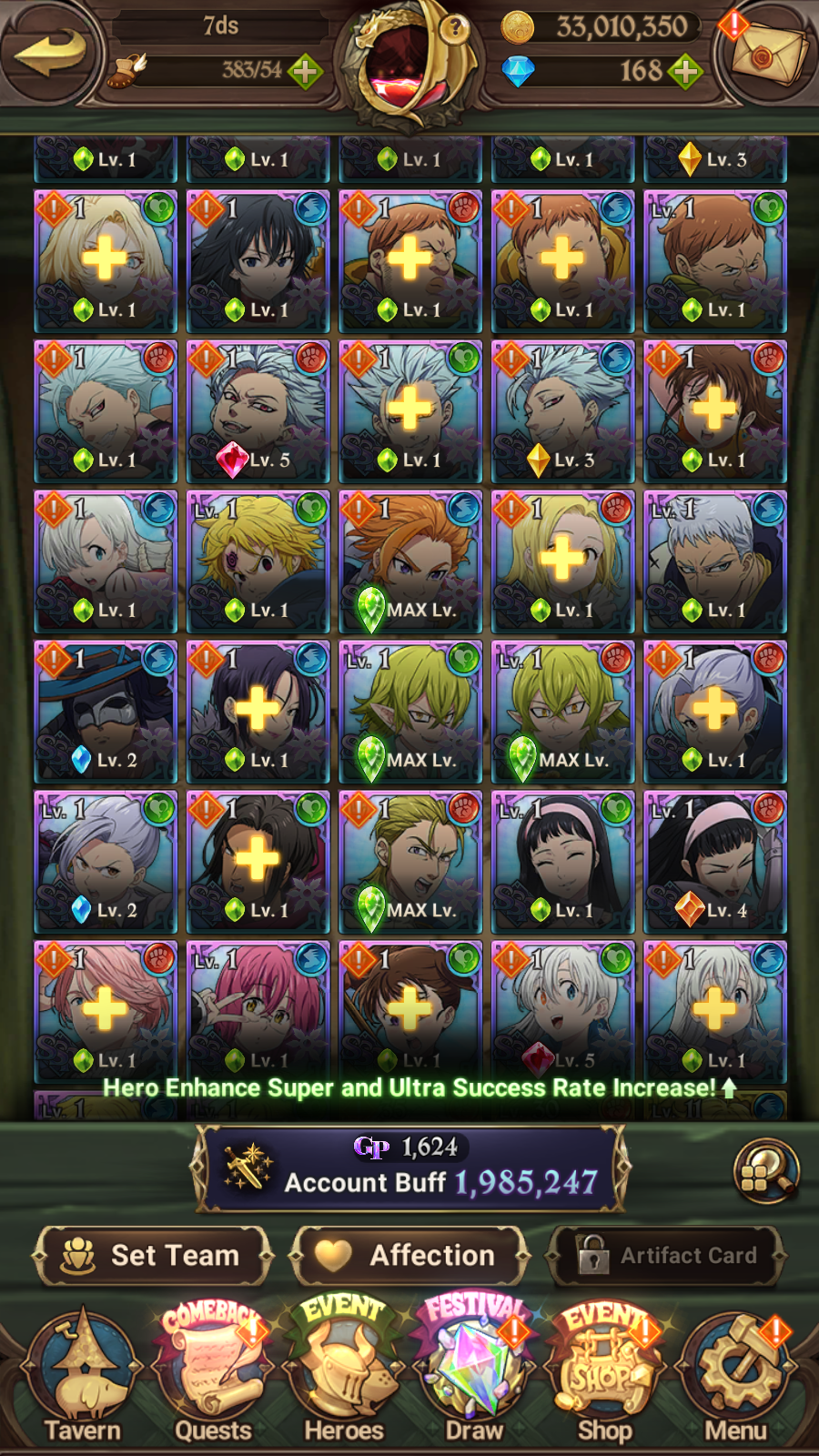 [GLOBAL] 6/6 Transcendent Ban 4/6 Ultimate Escanor 5/6 Elizabeth 5/6 Purgatory Meliodas Overlord Collab++ 7DS Seven Deadly Sins: Grand Cross Resource Starter Account-Mobile Games Starter
