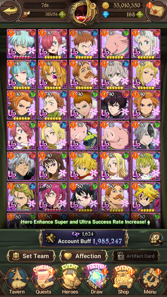 [GLOBAL] 6/6 Transcendent Ban 4/6 Ultimate Escanor 5/6 Elizabeth 5/6 Purgatory Meliodas Overlord Collab++ 7DS Seven Deadly Sins: Grand Cross Resource Starter Account-Mobile Games Starter