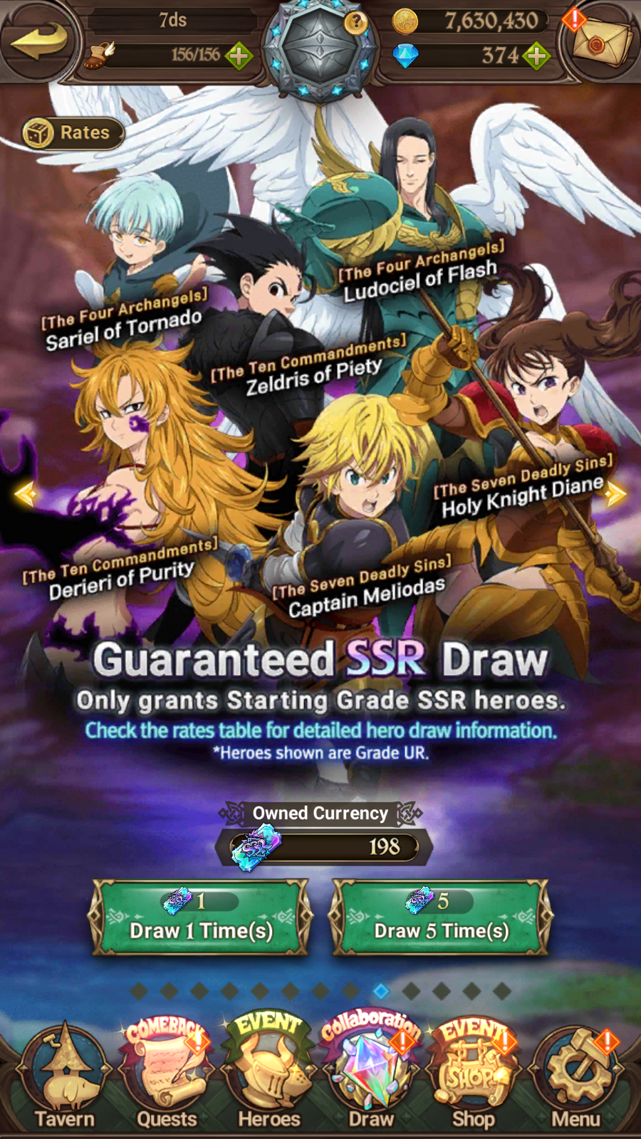 [GLOBAL] 6/6 Transcendent Ban 4/6 Ultimate Escanor Elizabeth 4/6 Purgatory Meliodas+198SSR tickets+ 7DS Seven Deadly Sins: Grand Cross Resource Starter Account-Mobile Games Starter