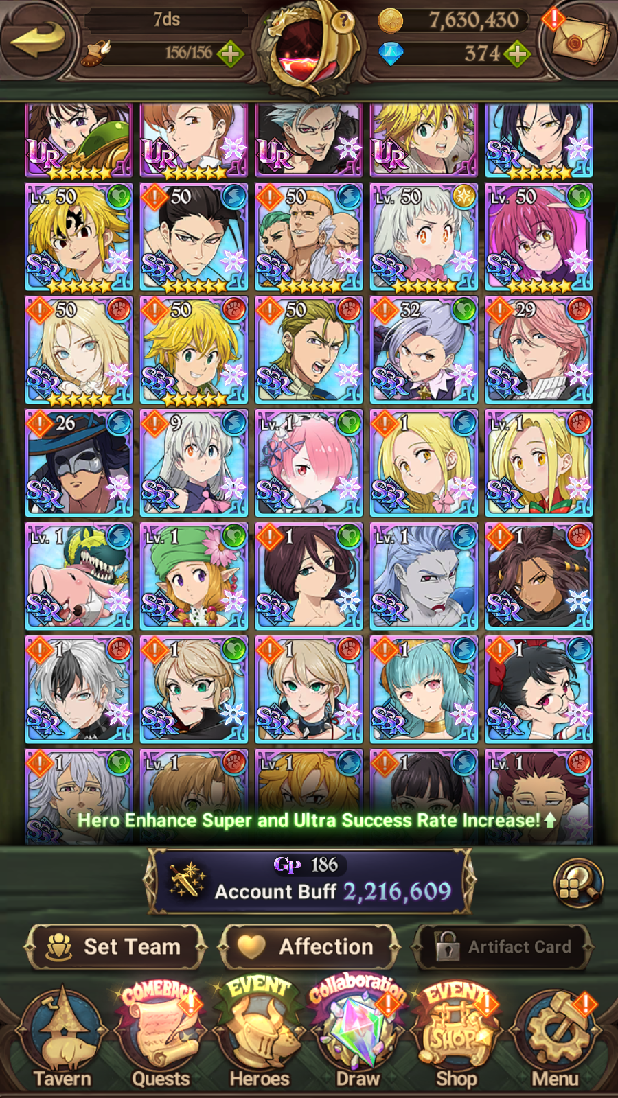 [GLOBAL] 6/6 Transcendent Ban 4/6 Ultimate Escanor Elizabeth 4/6 Purgatory Meliodas+198SSR tickets+ 7DS Seven Deadly Sins: Grand Cross Resource Starter Account-Mobile Games Starter