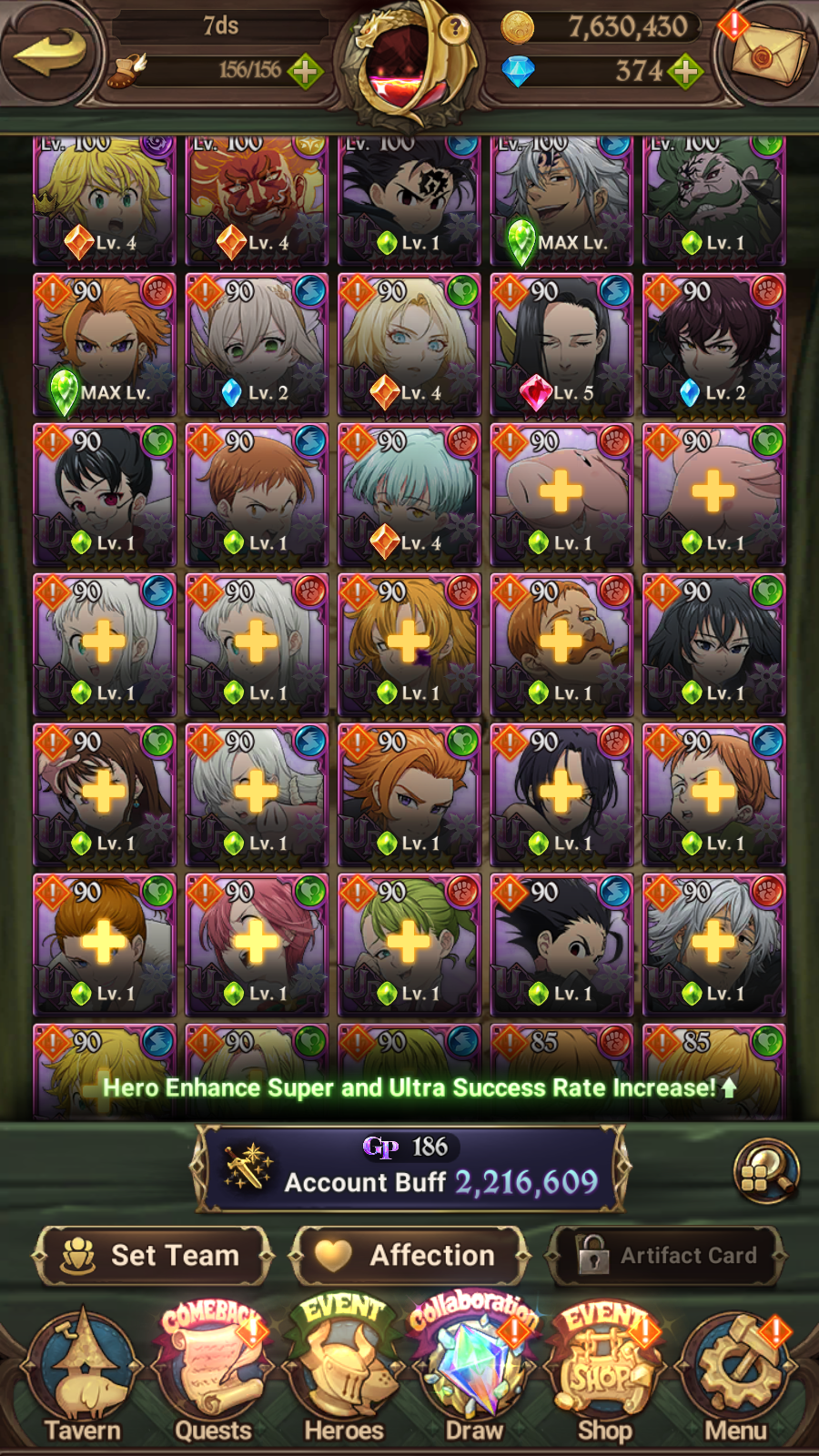 [GLOBAL] 6/6 Transcendent Ban 4/6 Ultimate Escanor Elizabeth 4/6 Purgatory Meliodas+198SSR tickets+ 7DS Seven Deadly Sins: Grand Cross Resource Starter Account-Mobile Games Starter