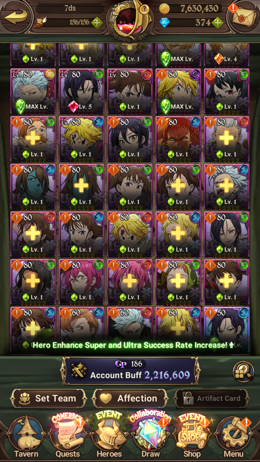 [GLOBAL] 6/6 Transcendent Ban 4/6 Ultimate Escanor Elizabeth 4/6 Purgatory Meliodas+198SSR tickets+ 7DS Seven Deadly Sins: Grand Cross Resource Starter Account-Mobile Games Starter
