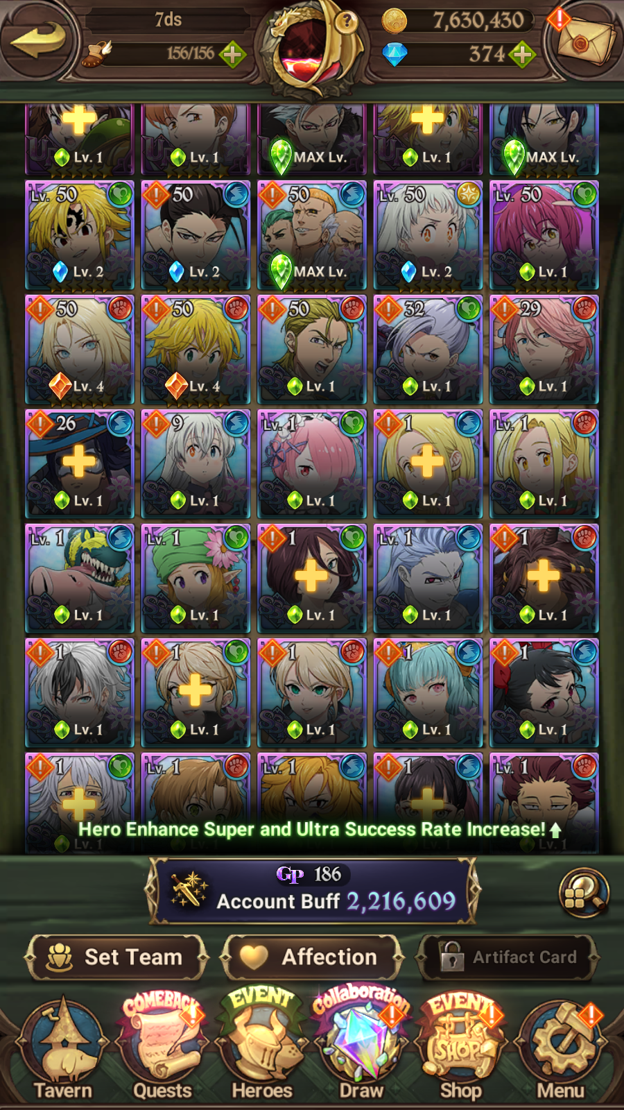 [GLOBAL] 6/6 Transcendent Ban 4/6 Ultimate Escanor Elizabeth 4/6 Purgatory Meliodas+198SSR tickets+ 7DS Seven Deadly Sins: Grand Cross Resource Starter Account-Mobile Games Starter