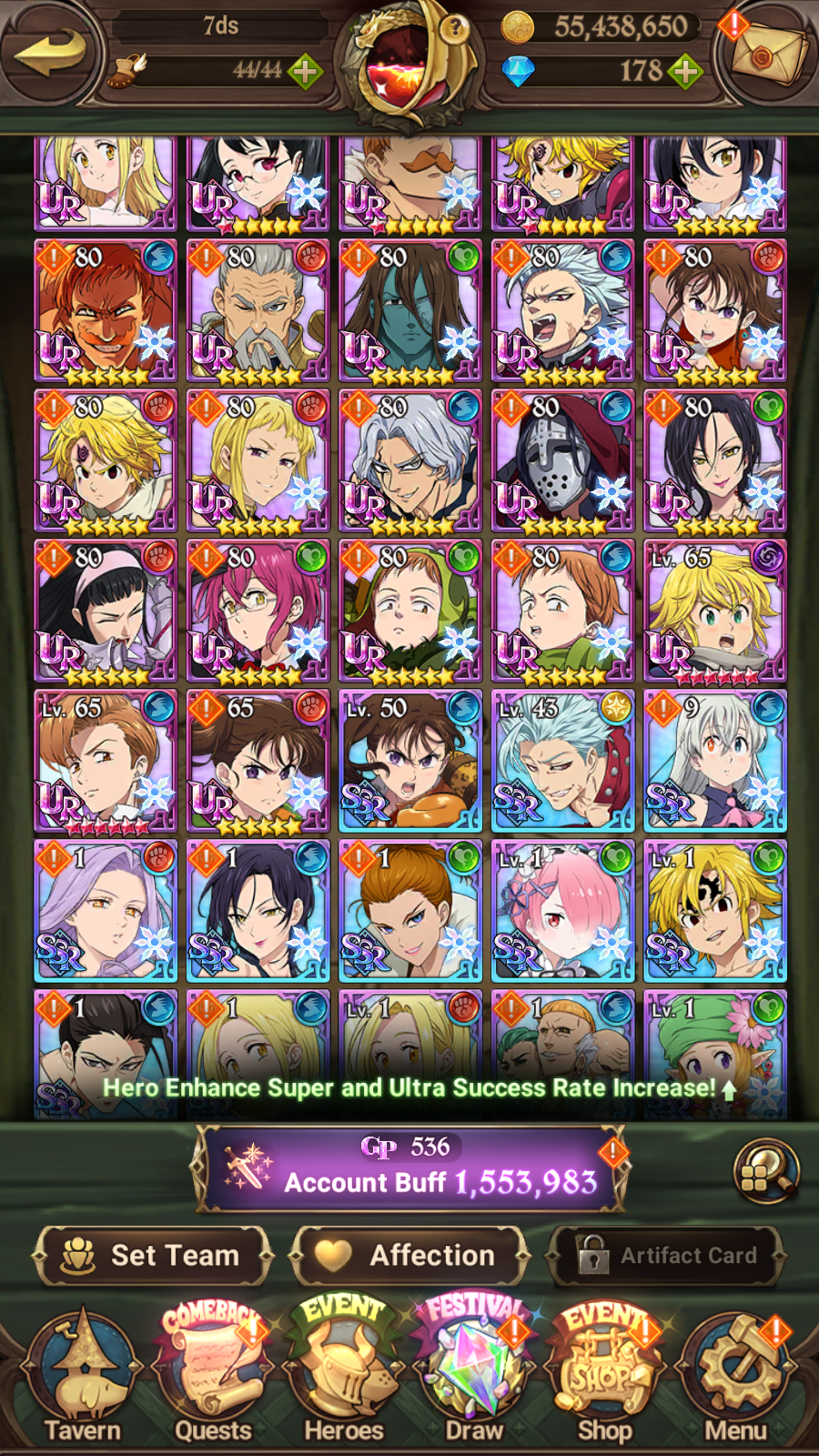 [GLOBAL] 6/6 Transcendent Ban 5/6 Ultimate Escanor 6/6 Elizabeth 6/6 Purgatory Meliodas++ 7DS Seven Deadly Sins: Grand Cross Resource Starter Account-Mobile Games Starter