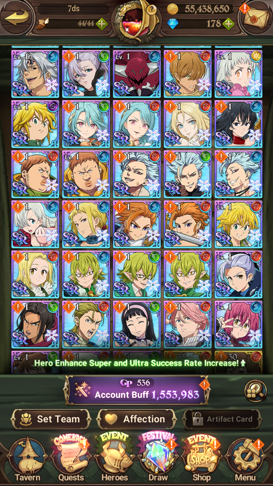 [GLOBAL] 6/6 Transcendent Ban 5/6 Ultimate Escanor 6/6 Elizabeth 6/6 Purgatory Meliodas++ 7DS Seven Deadly Sins: Grand Cross Resource Starter Account-Mobile Games Starter