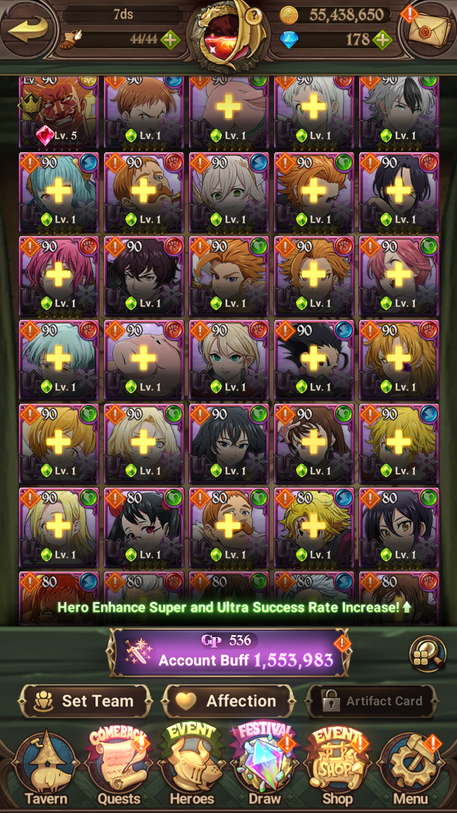 [GLOBAL] 6/6 Transcendent Ban 5/6 Ultimate Escanor 6/6 Elizabeth 6/6 Purgatory Meliodas++ 7DS Seven Deadly Sins: Grand Cross Resource Starter Account-Mobile Games Starter