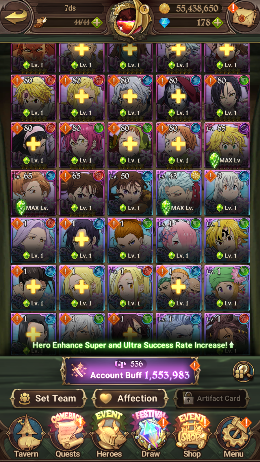 [GLOBAL] 6/6 Transcendent Ban 5/6 Ultimate Escanor 6/6 Elizabeth 6/6 Purgatory Meliodas++ 7DS Seven Deadly Sins: Grand Cross Resource Starter Account-Mobile Games Starter