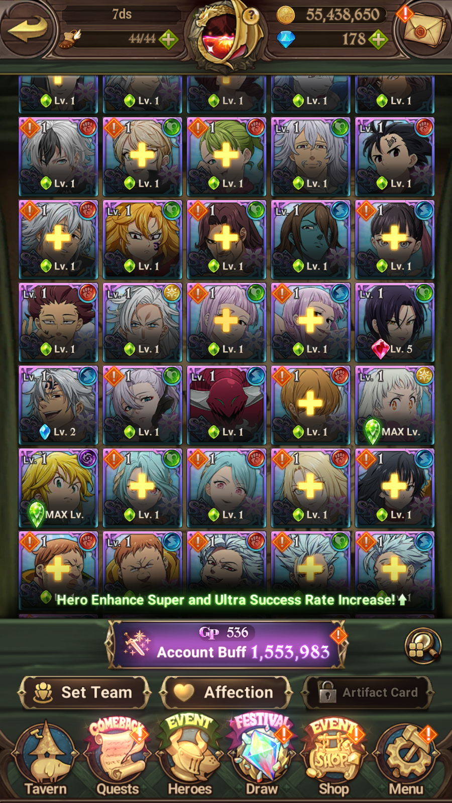 [GLOBAL] 6/6 Transcendent Ban 5/6 Ultimate Escanor 6/6 Elizabeth 6/6 Purgatory Meliodas++ 7DS Seven Deadly Sins: Grand Cross Resource Starter Account-Mobile Games Starter